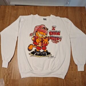 RARE Vtg Garfield FREEZE NY Sweatshirt XL Christmas 'I've Been Good' USA